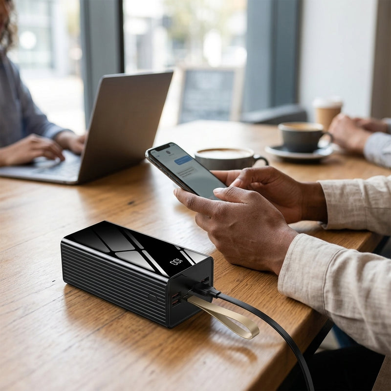 High-Capacity Portable Power Bank with LED Digital Display
